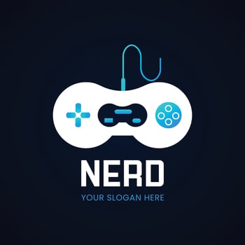 Nerd logo design vector template