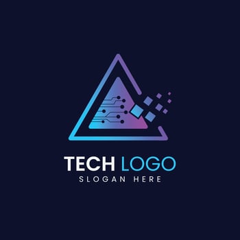 Abstract Data tech logo design vector template.
