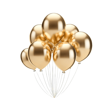 celebrate gold balloon, happy birthday and new year png