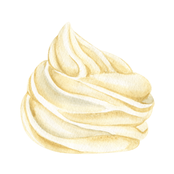 Cream white zefir. Vanilla dessert. Watercolor hand drawn illustration. Isolated. png