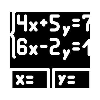 equation math science education glyph icon vector illustration