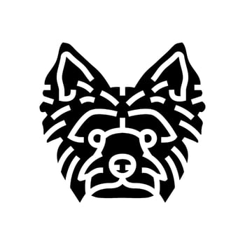 yorkshire terrier dog puppy pet glyph icon vector illustration