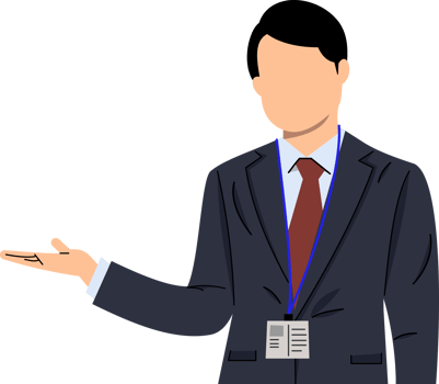 businessman showing finger to empty space for placement banner product or announcement png