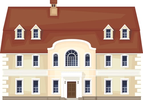 Old style building.Small town street. vector