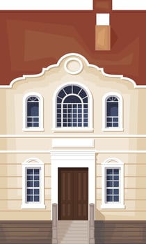 Old style building.Small town street. vector