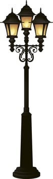 Street lamp.Flashlight.Old style street light. vector