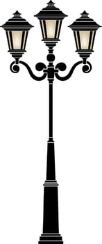 Street lamp.Flashlight.Old style street light. vector
