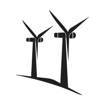 Windmill logo vector illustration flat design.