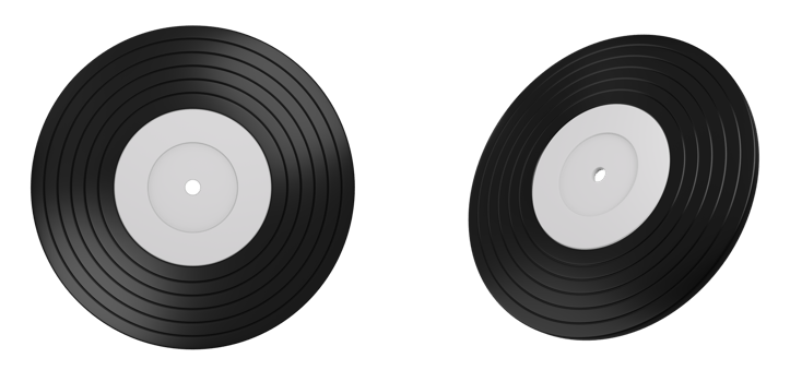 retro record song for dj and music 3d set png