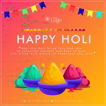 Colorful gulaal powder color Indian festival for happy holi card vector