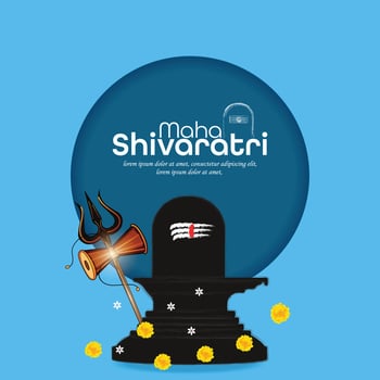 Illustration Of Happy Maha Shivratri Greeting Card Design. - Vector