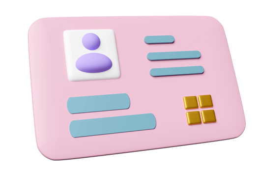 3d Id card icon isolated. human resources, plastic card, Job search, verify identity concept, 3d render illustration png