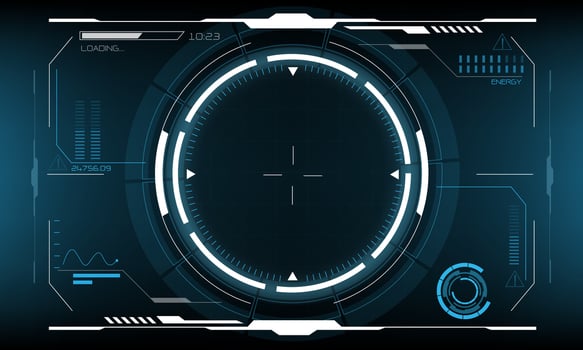 HUD sci-fi interface screen view design virtual reality futuristic technology display vector