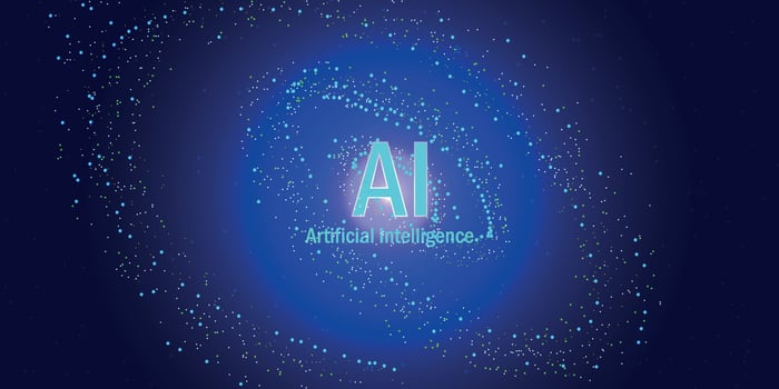 AI landing page design with artificial intelligence, high-tech blockchain set, neural network. vector image