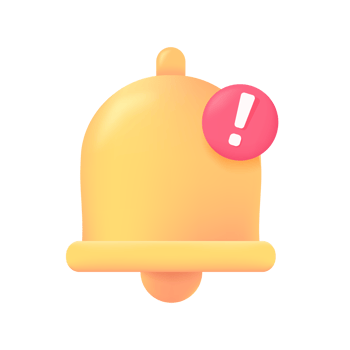 Notification bell 3D icon. event notification concept Important schedule. 3D illustration png