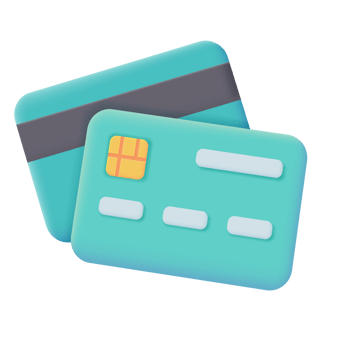 3d credit card icon. Online payment. Cashless society for shopping. 3D illustration. png