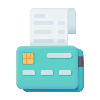 3d credit card icon. Online payment. Cashless society for shopping. 3D illustration. png