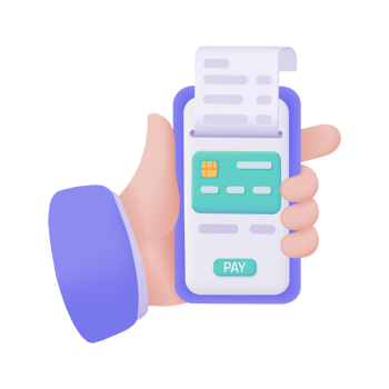 Hand holding a phone. online payment by credit card cashless society Scan QR code to pay online. 3D illustration. png