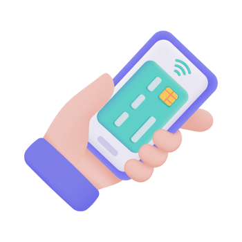 Hand holding a phone. online payment by credit card cashless society Scan QR code to pay online. 3D illustration. png