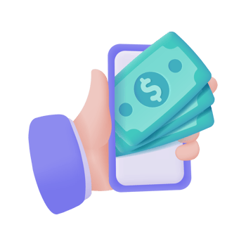 Hand holding a phone. online payment by credit card cashless society Scan QR code to pay online. 3D illustration. png