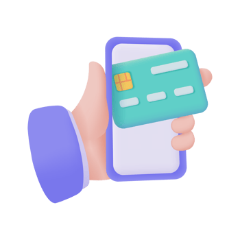 Hand holding a phone. online payment by credit card cashless society Scan QR code to pay online. 3D illustration. png