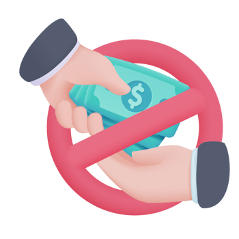 3D icons do not accept cash. online payment by credit card Cashless society. 3d illustration png