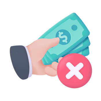 3D icons do not accept cash. online payment by credit card Cashless society. 3d illustration png