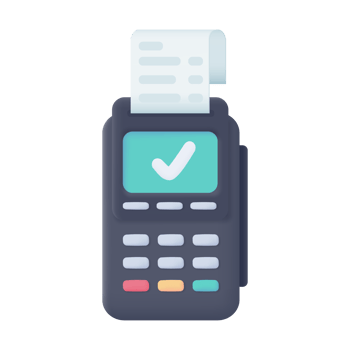 Credit card swipe machine 3D icon. online payment by credit card Cashless society. 3d illustration png