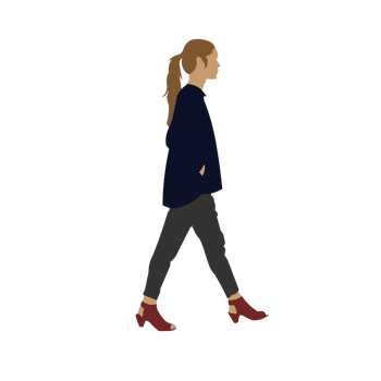 walking women graphic design png