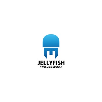 letter d e with jellyfish logo design gradient color vector