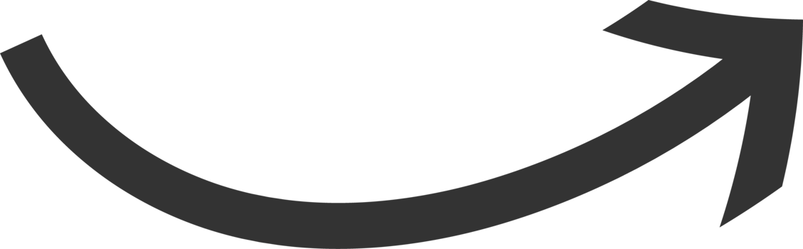 Dark pointer arrow illustration. A round and curved direction arrow. A curved arrow pointing right upward way. png