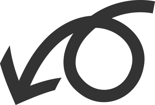 A curved and round arrow pointing left downward way. A direction arrow. Dark pointing arrow illustration. png