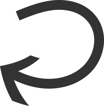 Curved direction arrow. Black U-turn arrow and pointer illustration. A left arrow is isolated png