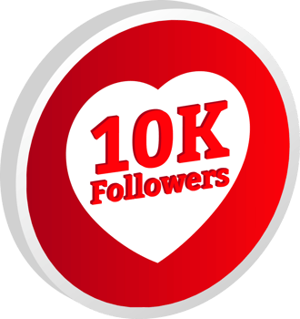 Red color badge 10K follower badge celebration. Thanksgiving badge for 10K followers. Ten thousand follower celebration floater. png
