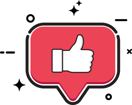 Social media button with red color. Social button with a like icon. Stylish red color flat button for social media posts. png