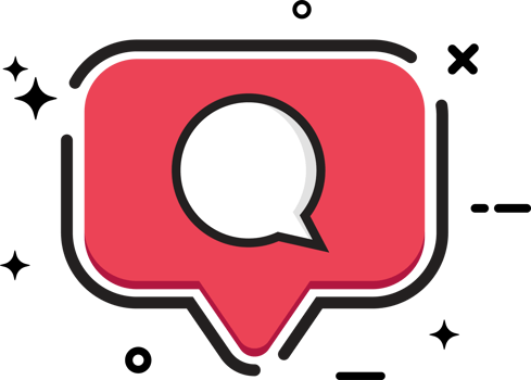 Social button with a comment icon. Stylish red color flat button for social media posts. Social media button with red color. png