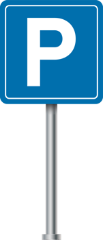 Blue parking sign. Road and traffic billboard. Road signs. Highway direction signs. png