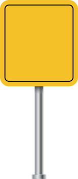 Yellow billboard design. Highway direction signs. Blank advertising billboard. Yellow color road sign png