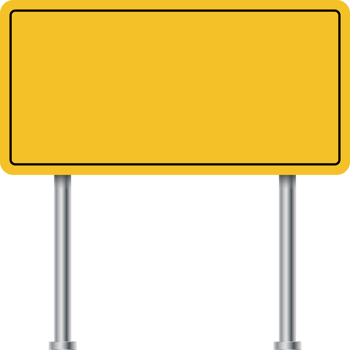 Blank road billboard. Road sign. Yellow road signs. Blank advertising billboard. Colorful traffic signs. png
