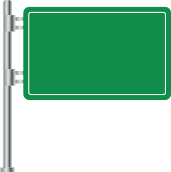 Blank advertising billboard and road sign. Green road sign and blank road billboard. png