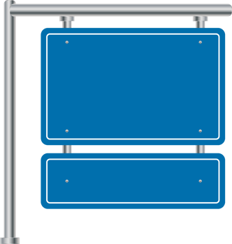 Blank advertising billboard. Blue direction sign design for the highway. Blue road sign and blank road billboard. png