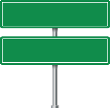 Green road sign and blank road billboard. Blank advertising billboard. Road sign png
