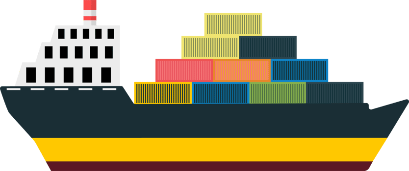 Transporting cargo with a ship. Ship in a dockyard. Cargo ship loading container. The dockyard is full of cargo. png