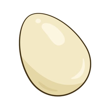 White chicken egg. Cartoon vector