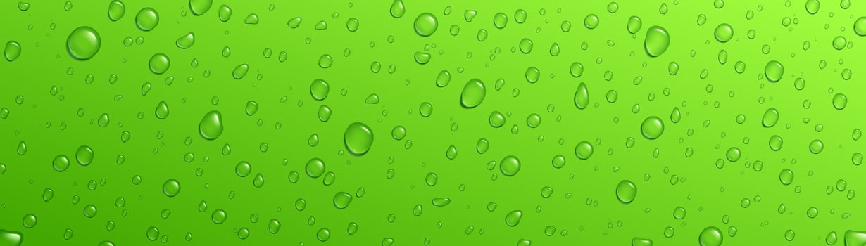 Green background fresh rain water drop vector