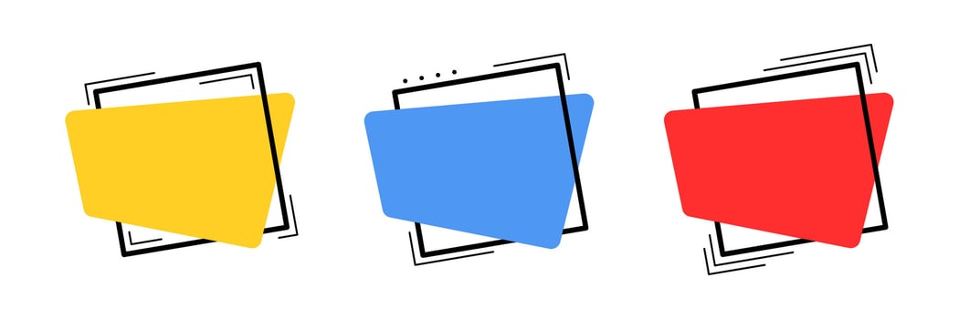 Set of blank sale labels in different colors vector