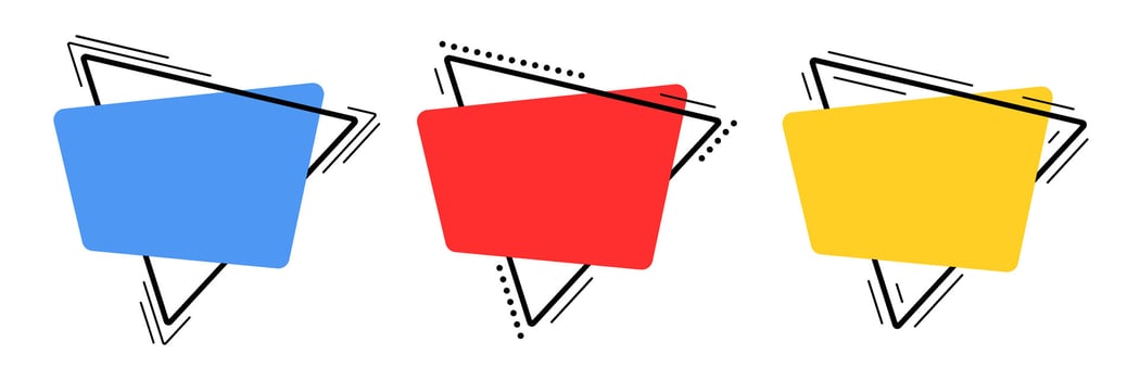 Set of blank sale labels in different colors vector