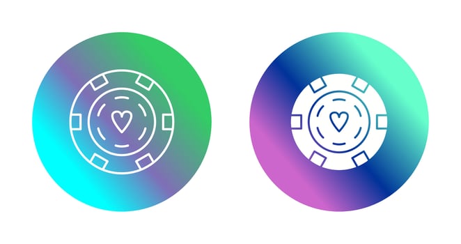 Unique Poker Chips Vector Icon
