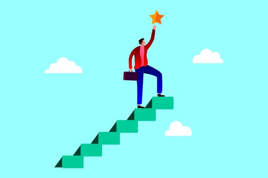 reward and motivation concept, Hope to success in business, accomplishment or reaching business goal, vector