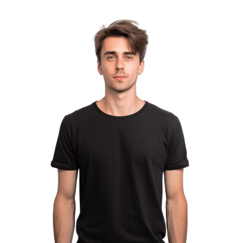 Black T-shirt Mockup. Illustration png